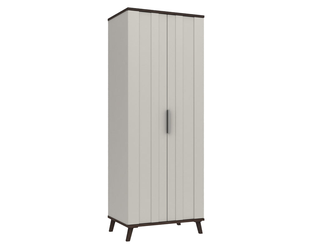 Derby White Grey Truffle Oak 2 Door Wardrobe