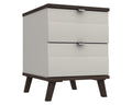 Derby White Grey Truffle Oak 2 Drawer Bedside
