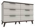 Derby White Grey Truffle Oak 3 Drawer Double Chest