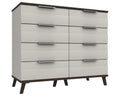 Derby White Grey Truffle Oak 4 Drawer Double Chest