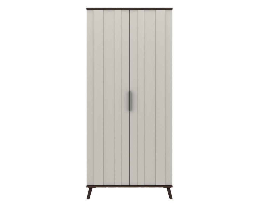 Derby White Grey Truffle Oak Extra Wide Wardrobe