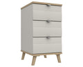 Derby White Grey Natural Oak 3 Drawer Bedside
