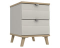 Derby White Grey Natural Oak 2 Drawer Bedside
