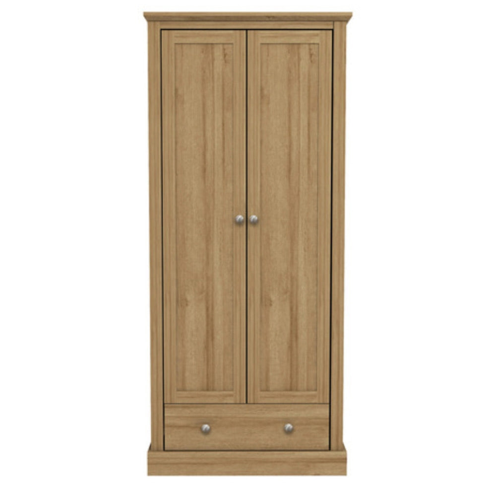 Dawlish Oak 2 Door 1 Drawer Wardrobe