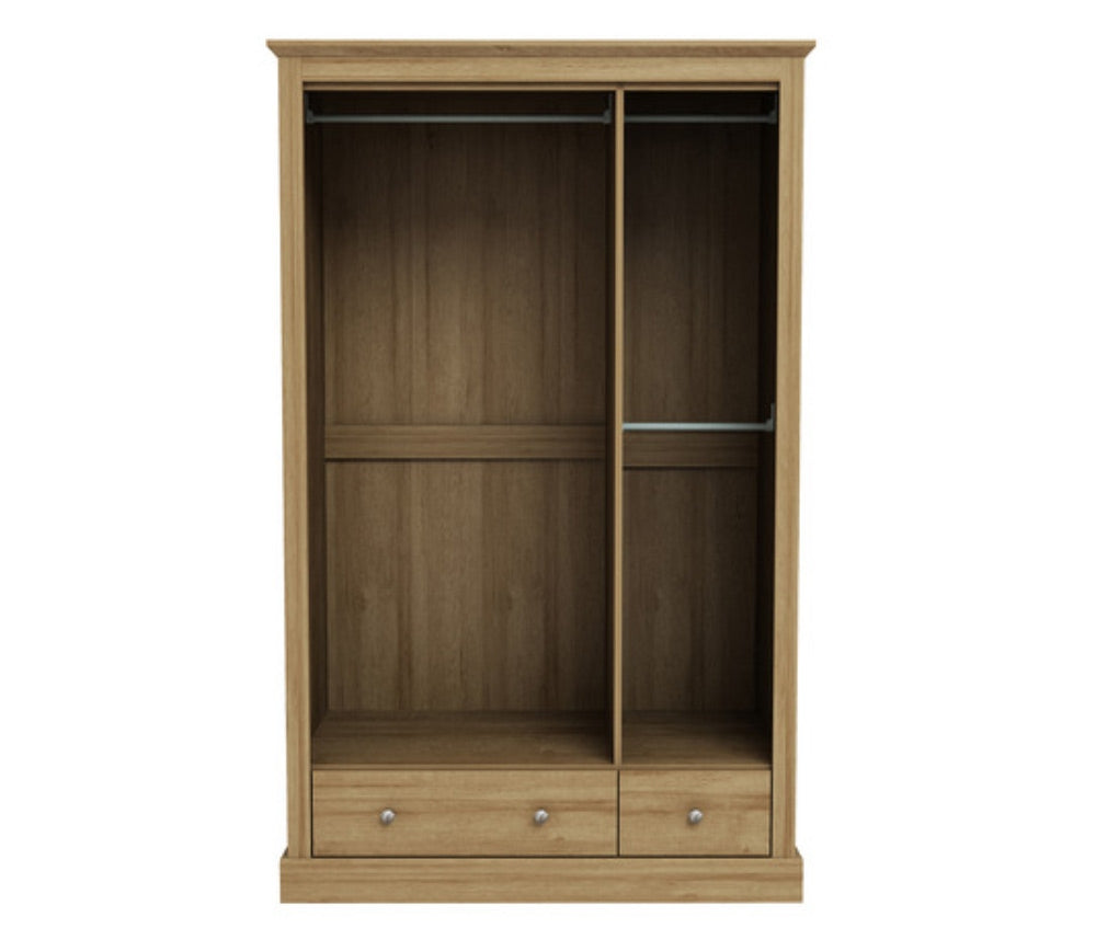 Dawlish Oak 3 Door 2 Drawer Wardrobe