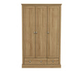 Dawlish Oak 3 Door 2 Drawer Wardrobe