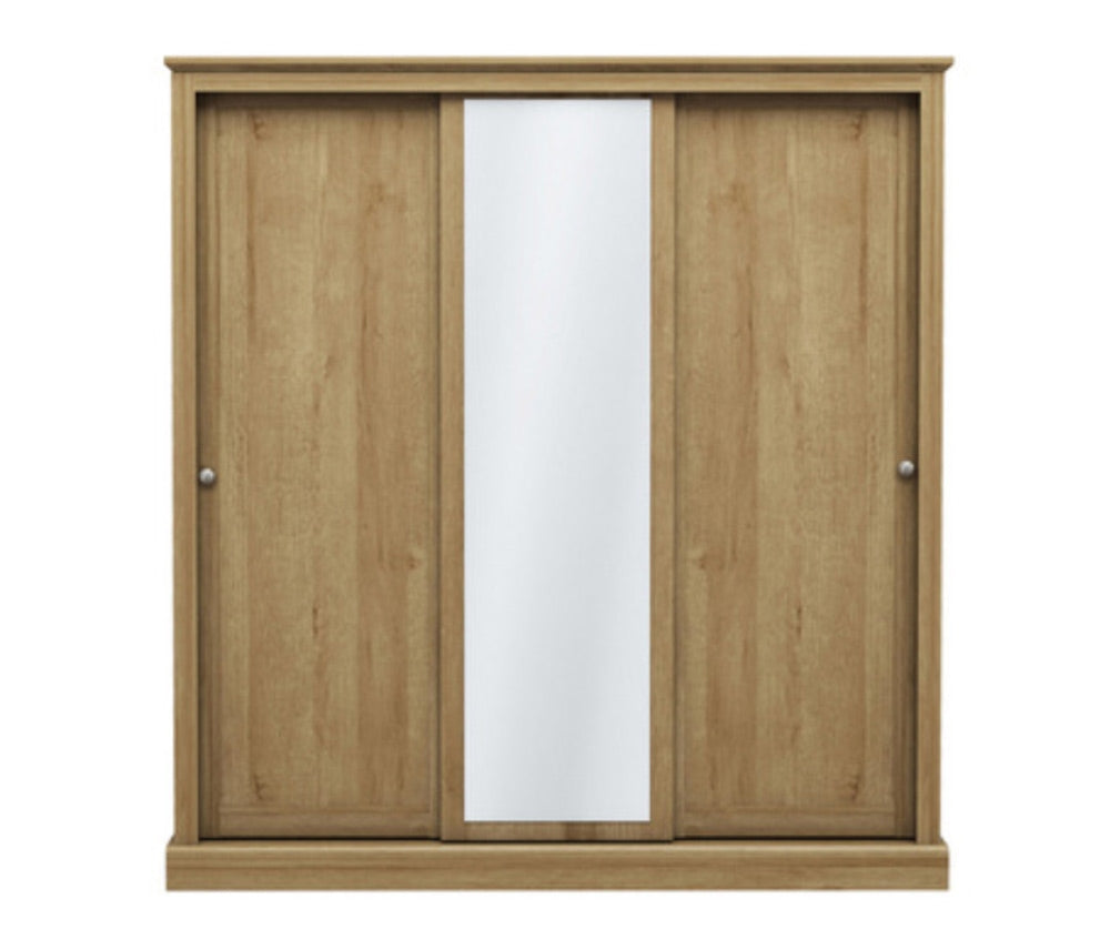 Dawlish Oak 3 Sliding Door Wardrobe