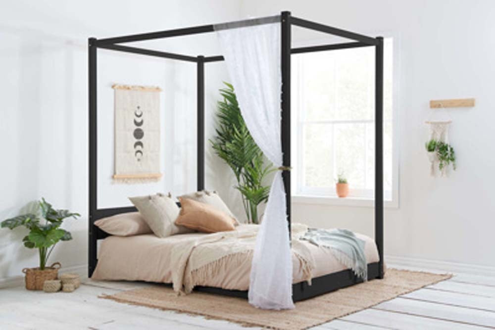 Dartford Black Double Four Poster Bed Frame