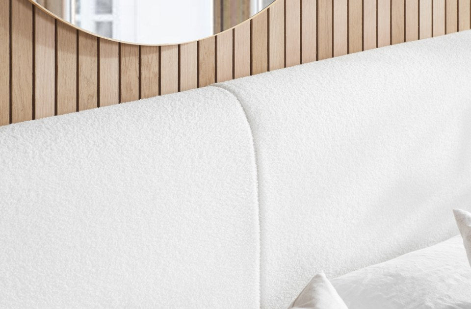 Edinburgh boucle headboard close up