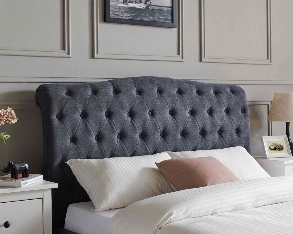 Rosemary Dark Grey Double Bed Frame