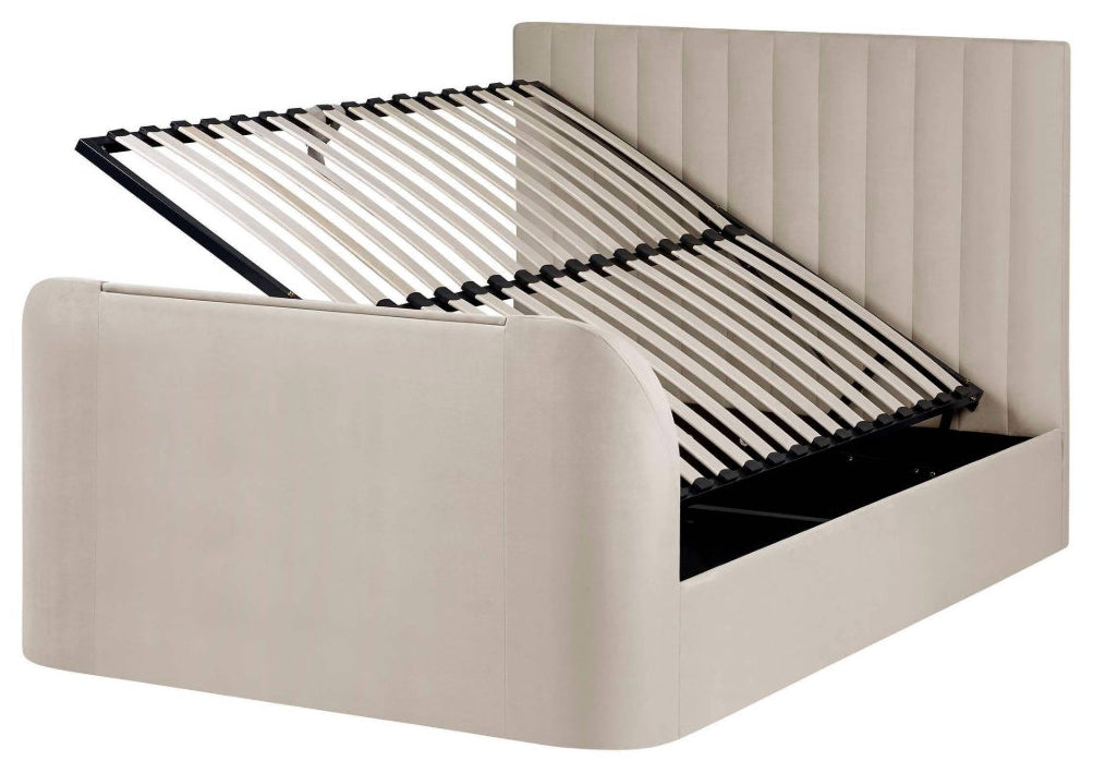Elanor king size TV bed with side ottoman open