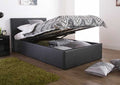 End Lift Ottoman Storage Black Single Bed Frame