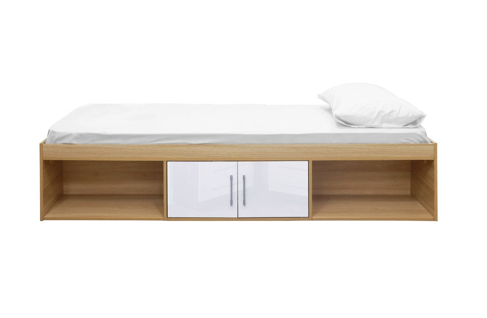 Daytona Oak And  White Storage Bed