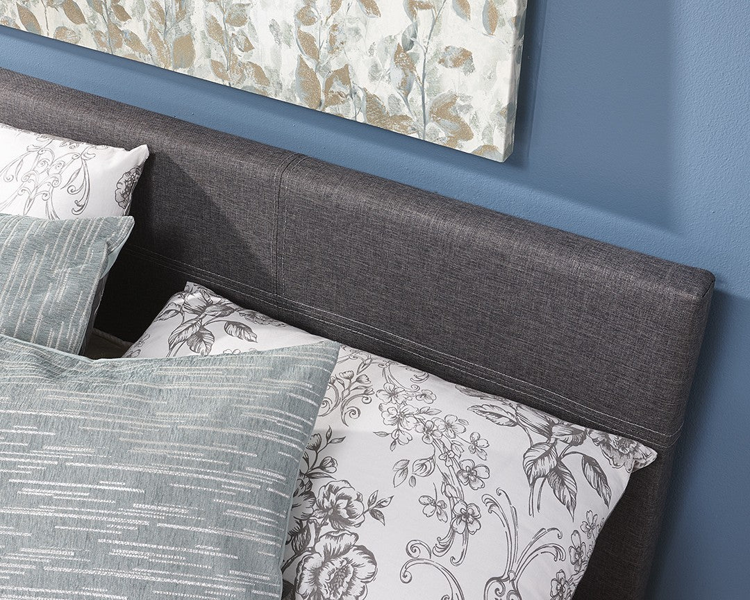 Side Lift Ottoman Storage Silver Grey Double Bed Frame