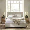 Fifth Avenue Beige Double Ottoman Bed in a bedroom
