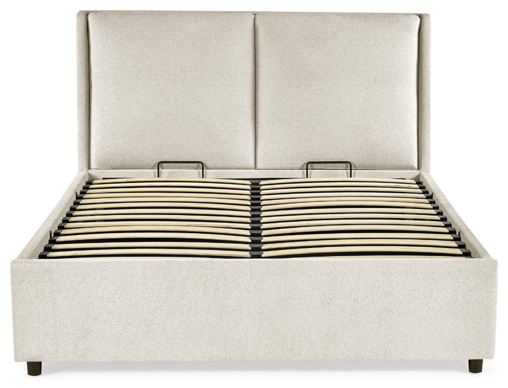 Fifth Avenue Beige Double Ottoman Bed with storage open