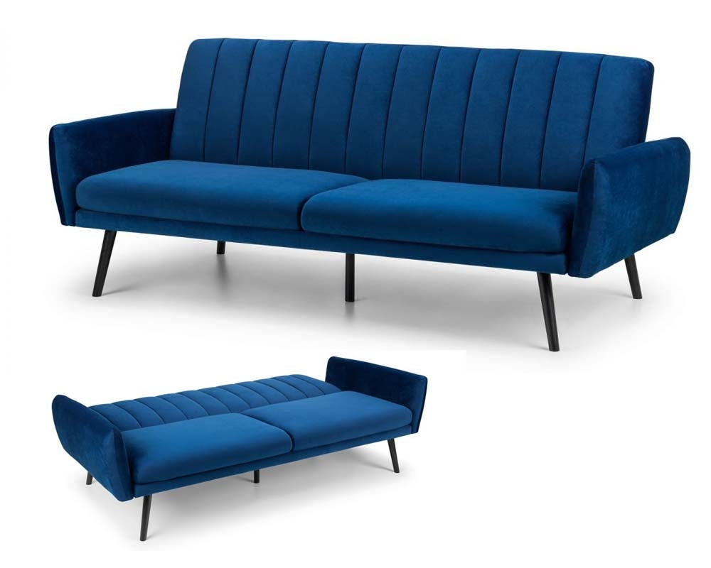 Fina Blue Velvet Sofa Bed