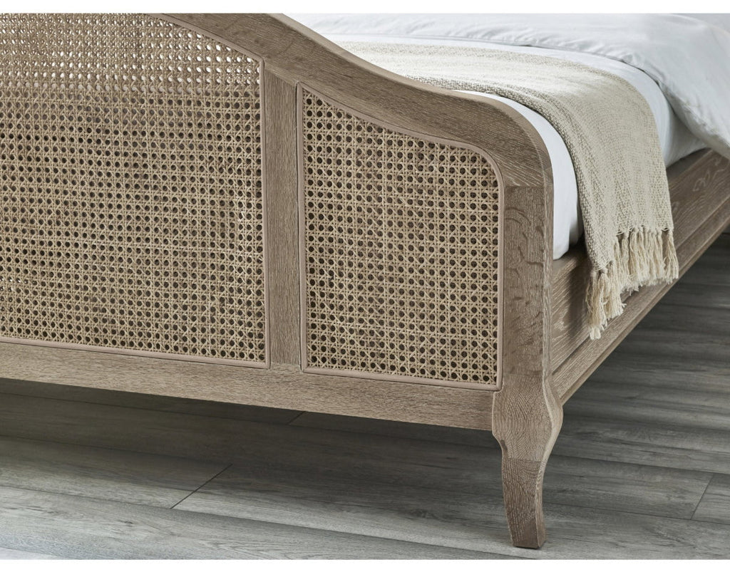 Flower king size arched rattan headboard