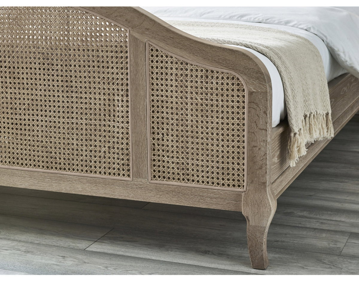 Flower king size arched rattan headboard