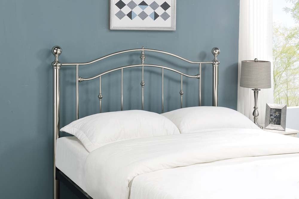 Callipso Chrome Dual Finial King Size Bed Frame