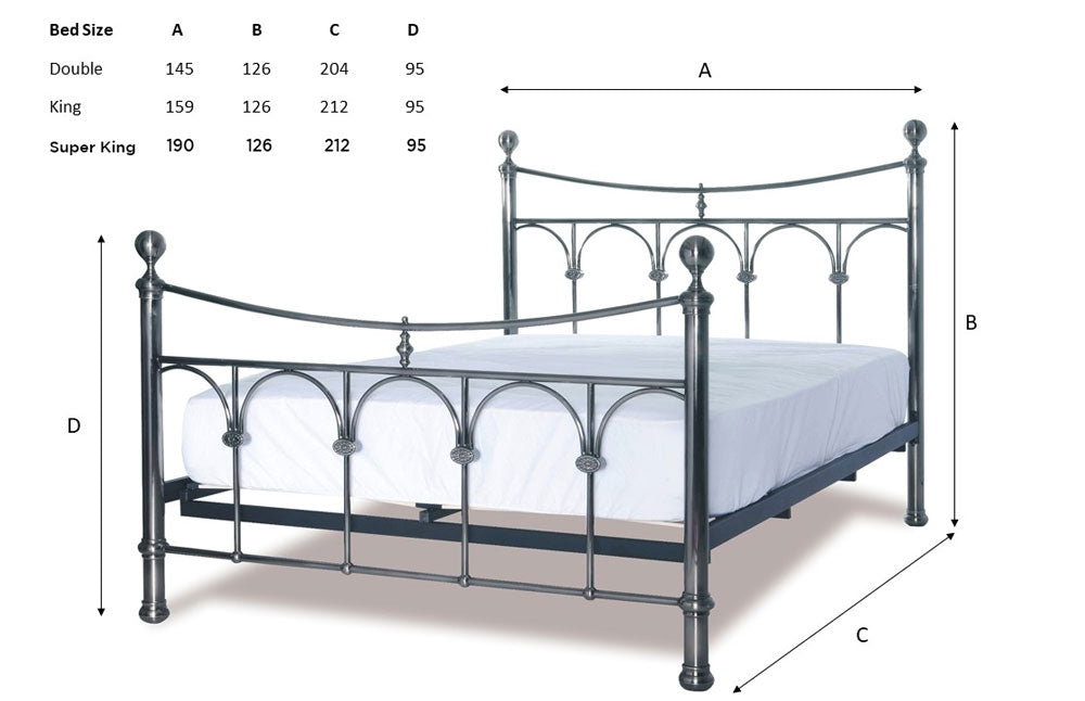 Gemma Nickel King Size Bed Frame