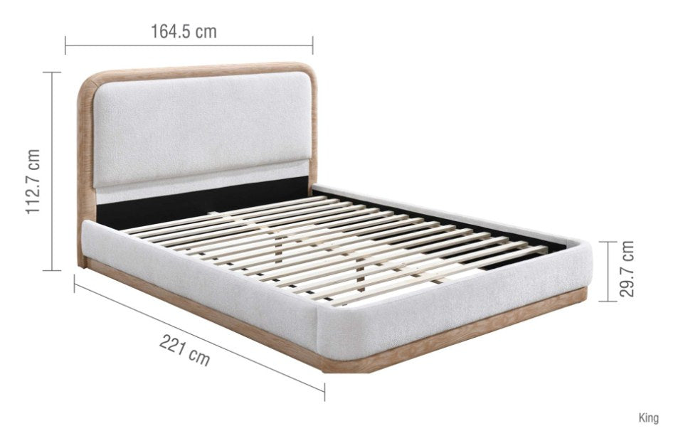 Gina White King Size Bed Frame dimensions