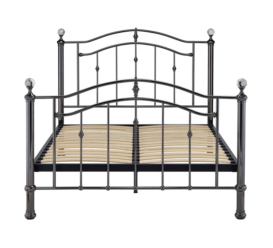 Callipso Black Chrome Dual Finial King Size Bed Frame