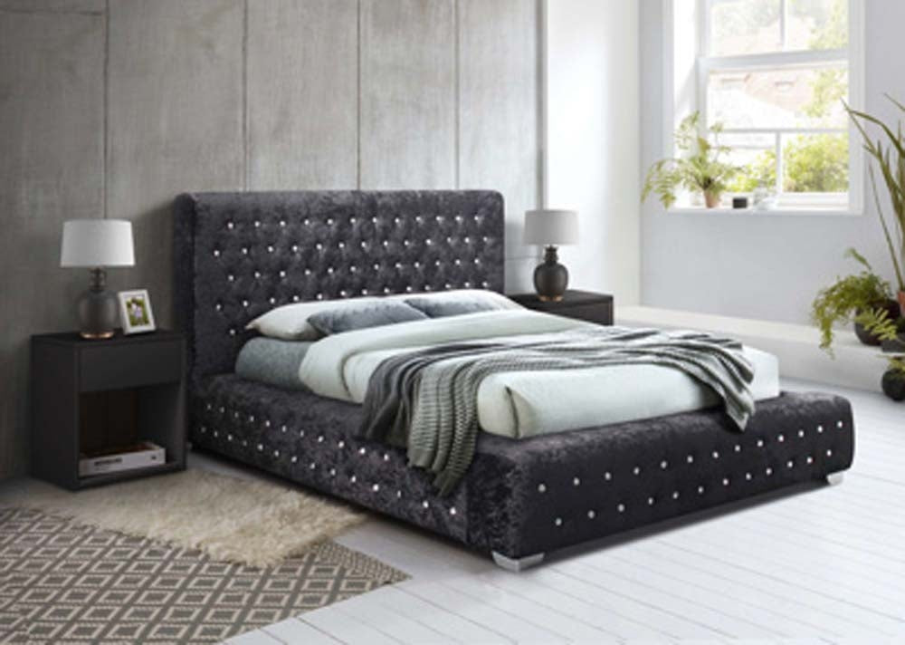 Grand Luxe Black King Size Bed Frame