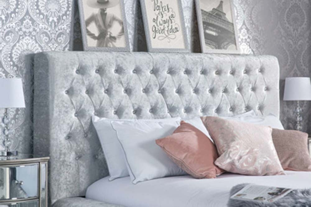 Grand Luxe Silver King Size Bed Frame