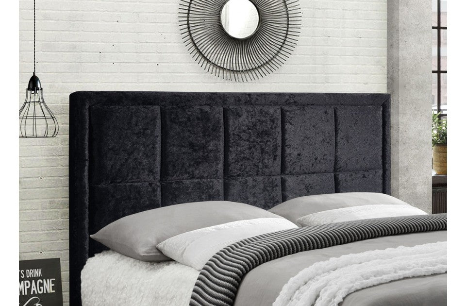 Hann Black Crushed Velvet Double Bed Frame