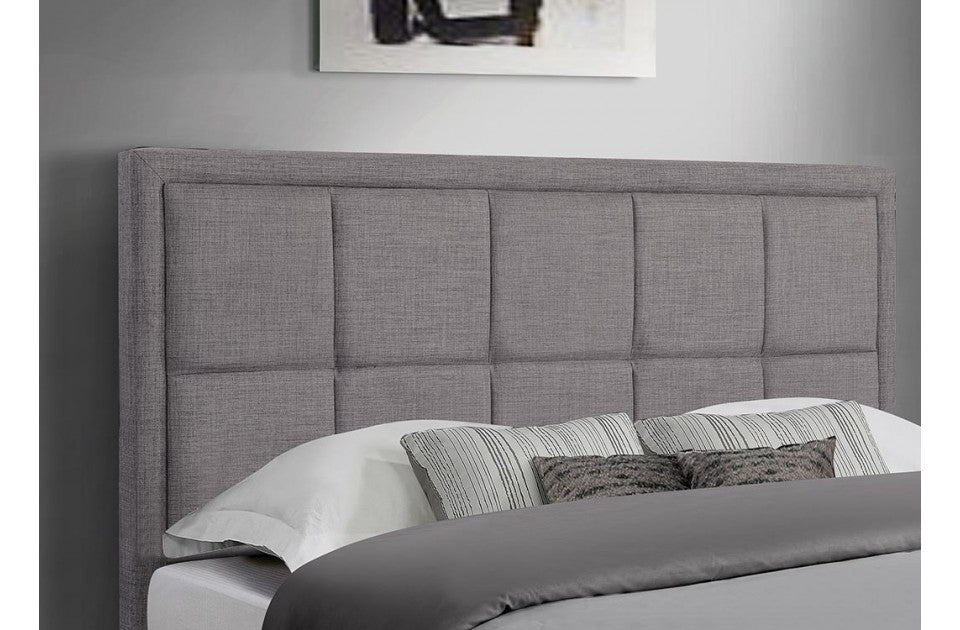 Hann Grey Fabric Double Bed Frame
