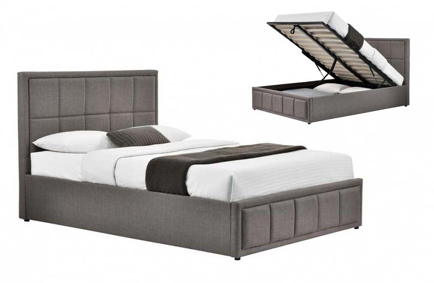 Hann Grey Ottoman Double Bed Frame