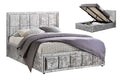 Hann Crushed Steel Ottoman King Size Bed Frame