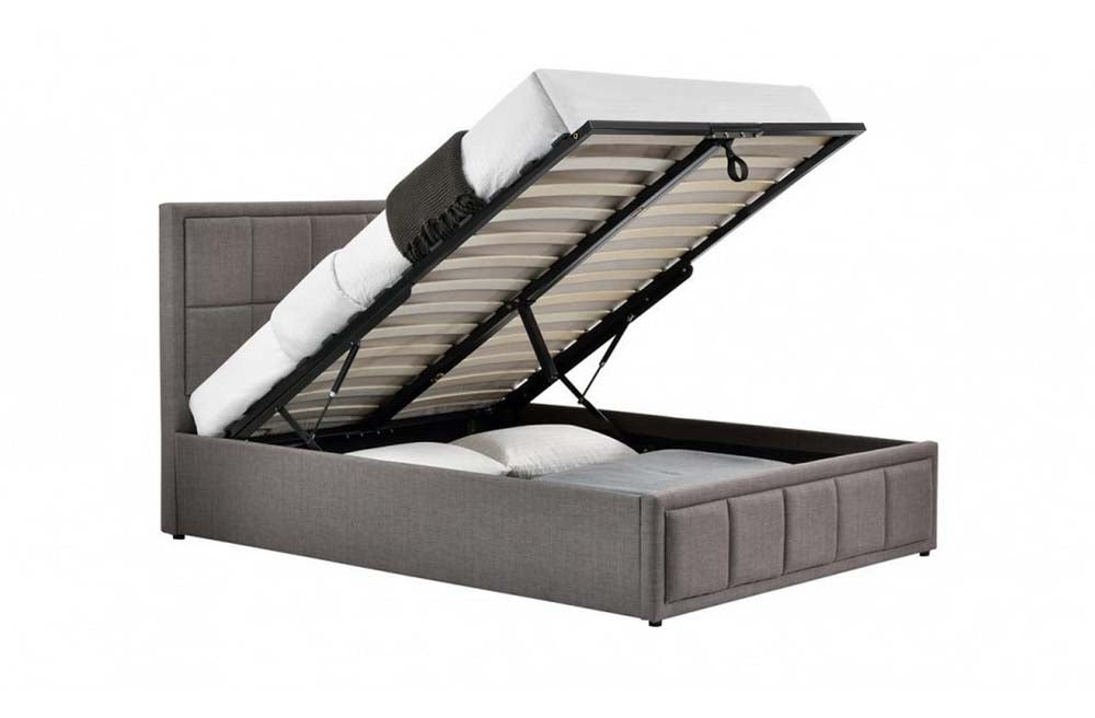 Hann Grey Ottoman Double Bed Frame