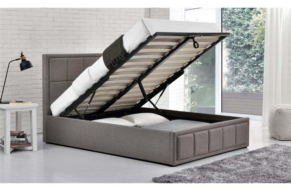 Hann Grey Ottoman Double Bed Frame