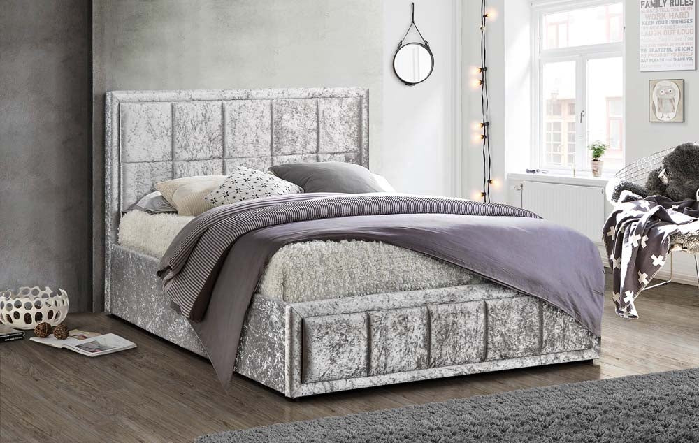 Hann Crushed Steel Ottoman Three Quarter Bed Frame