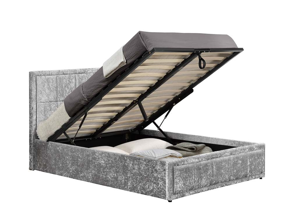 Hann Crushed Steel Ottoman Three Quarter Bed Frame