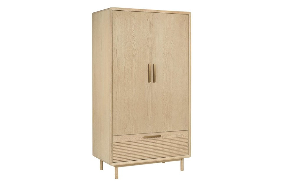 Harlem Oak 2 Door 1 Drawer Wardrobe