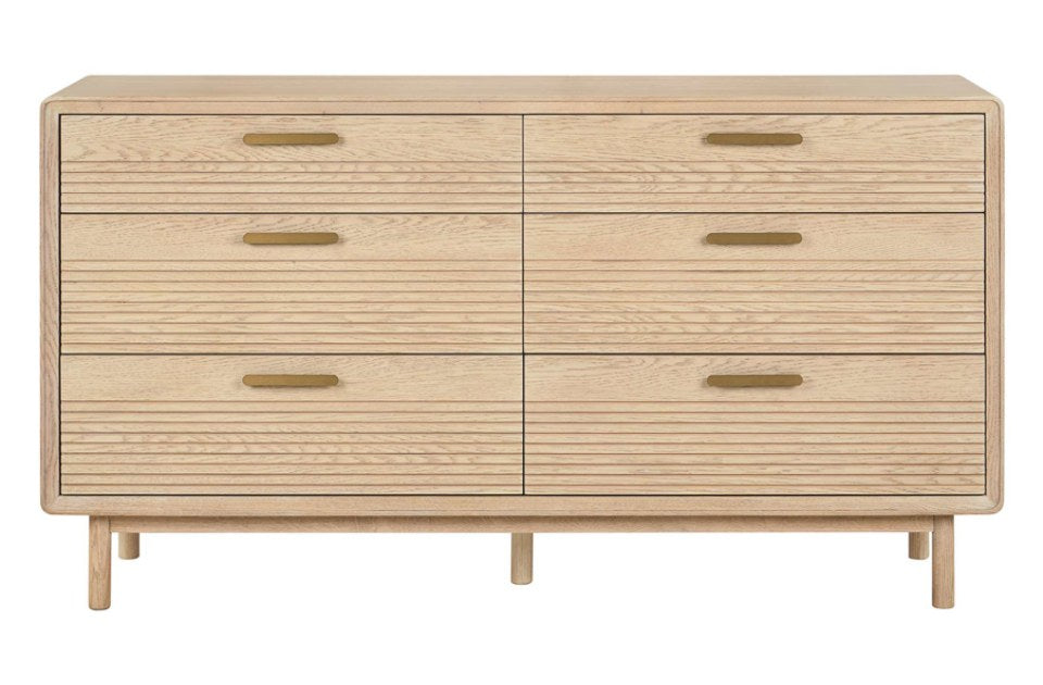 Harlem Oak 6 Drawer Chest front view
