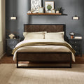 Harry Herringbone Double Bed Frame in a bedroom