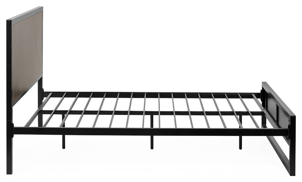 Harry Herringbone Double Bed Frame side view