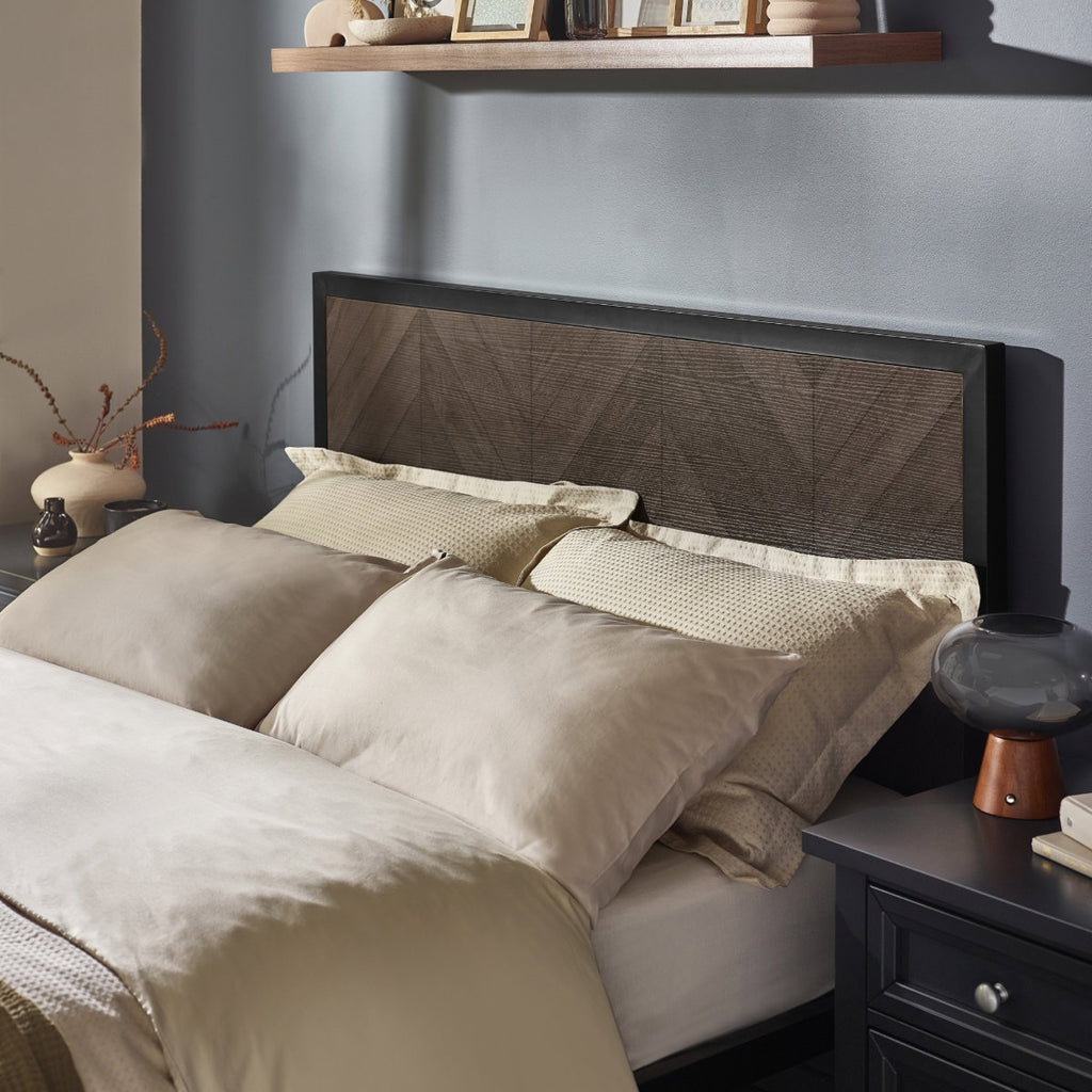 Harry herringbone headboard detail