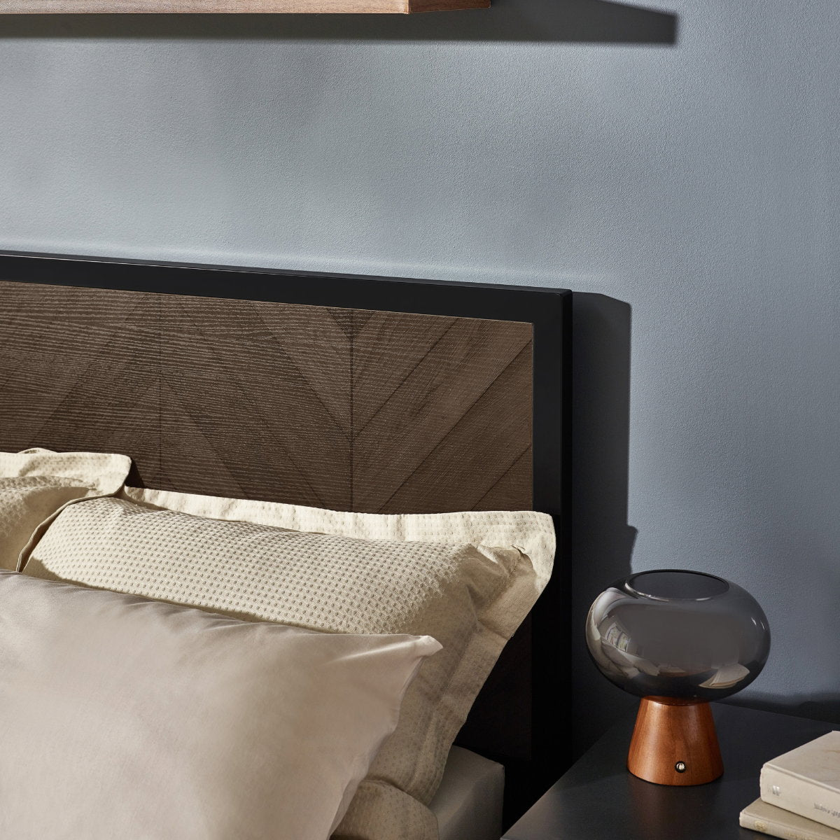 Harry Herringbone Double Bed Frame close up