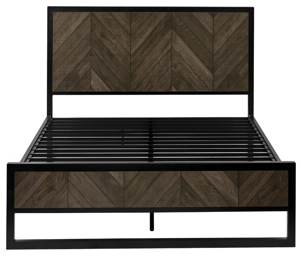 Harry Herringbone King Size Bed Frame front view
