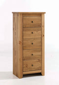 Havana Rustic Pine 5 Drawer Narrow Chest