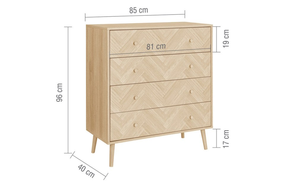 Hemmingway 4 Drawer Chest dimensions