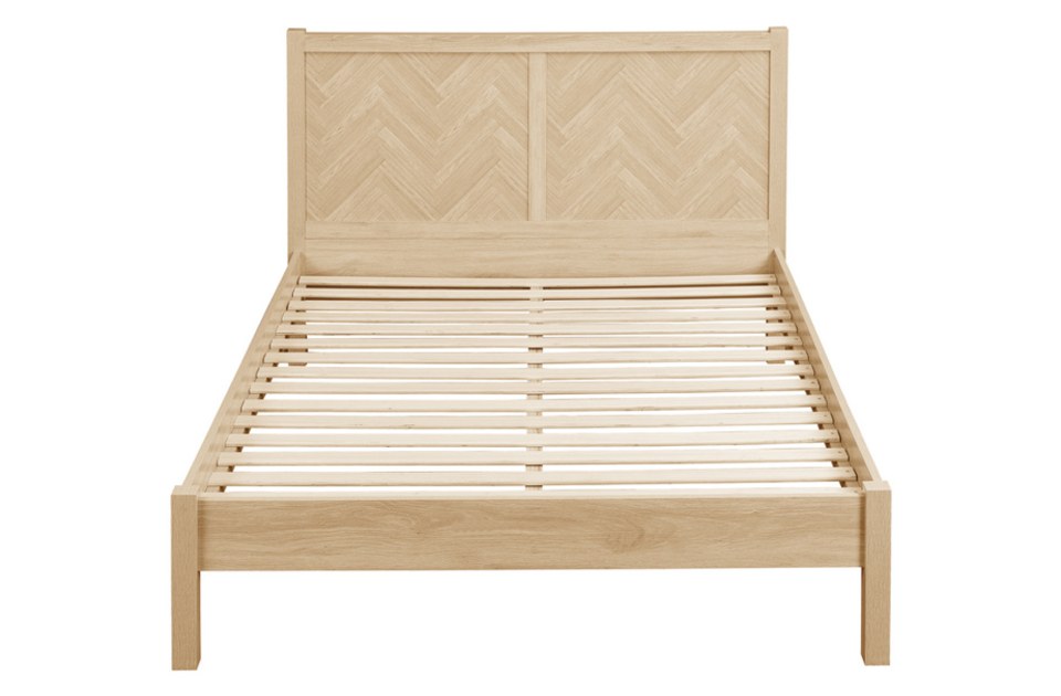 Hemmingway Oak Bed Frame front view