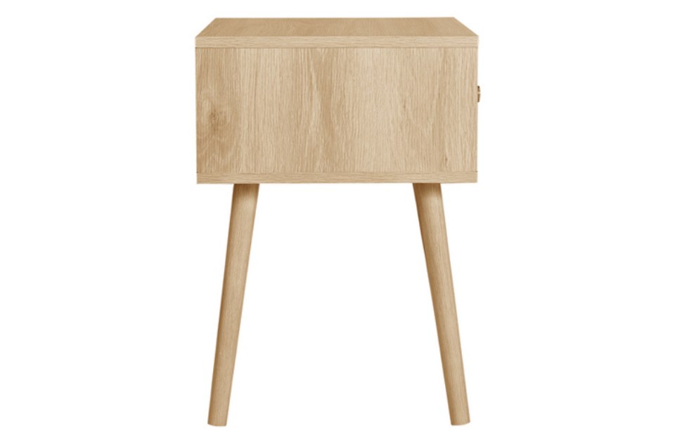 Hemmingway Oak 1 Drawer Bedside side view