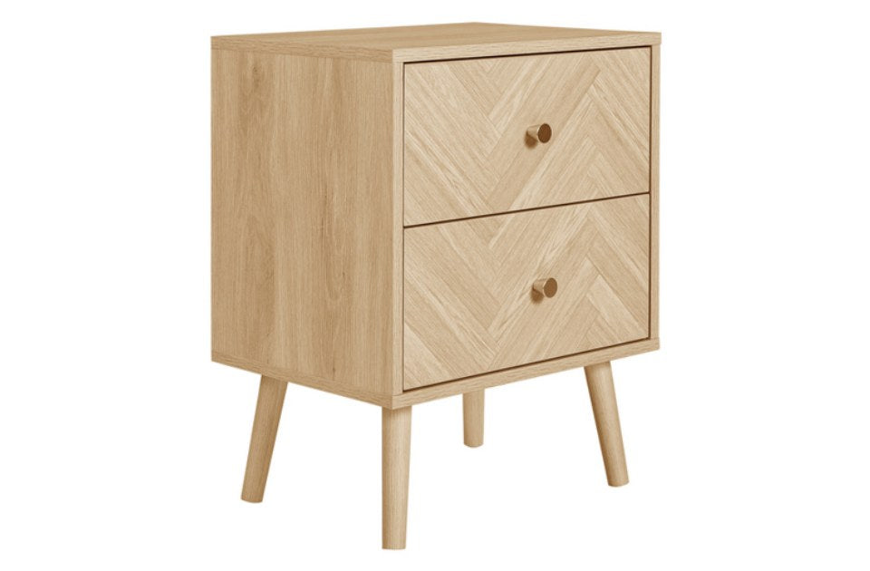 Hemmingway Oak 2 Drawer Bedside