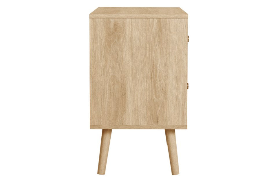 Hemmingway Oak 2 Drawer Bedside side view